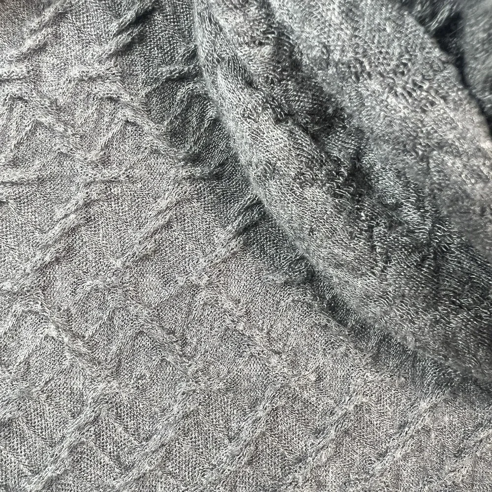 Leifsdottir Dress Sheath Womens Medium‎ Gray Knit Classic Ruffled Cowl Neck Work - Picture 10 of 11